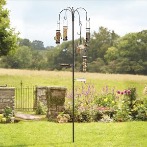 Bird Feeding Station with Four Bird Feeders