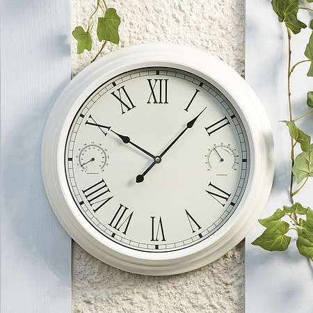 Traditional Garden Wall Clock and Weather Station