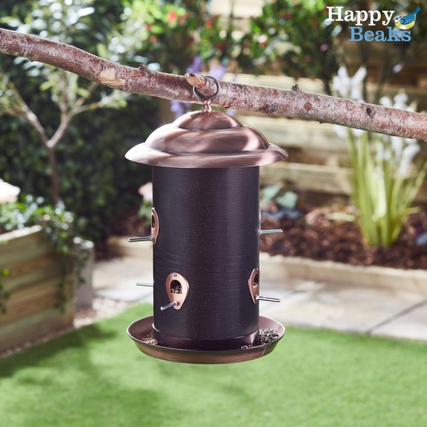 Happy Beaks Copper Finish Seed Feeder with Six port