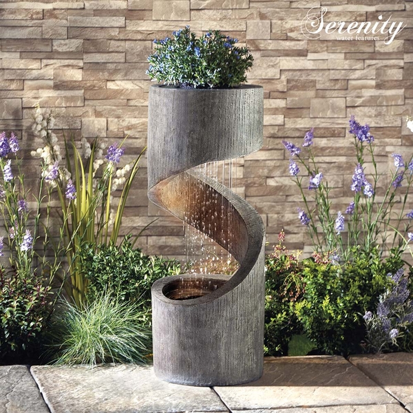 Serenity Spiral Rainfall Water Feature with Planter