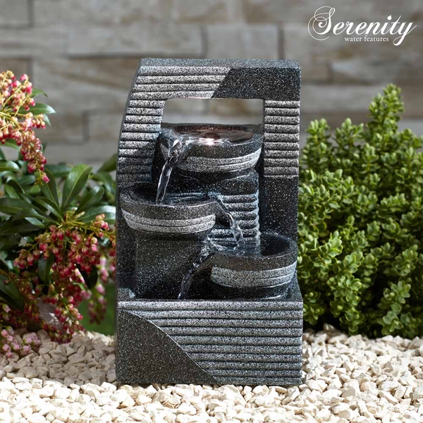 Serenity Table-Top Cascading Bowl Tower Water Feature