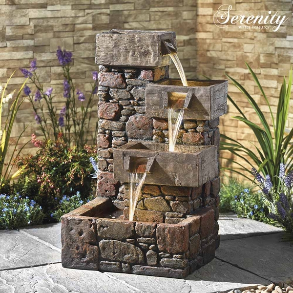 Serenity Cubic Cascading Pebble Wall Water Feature