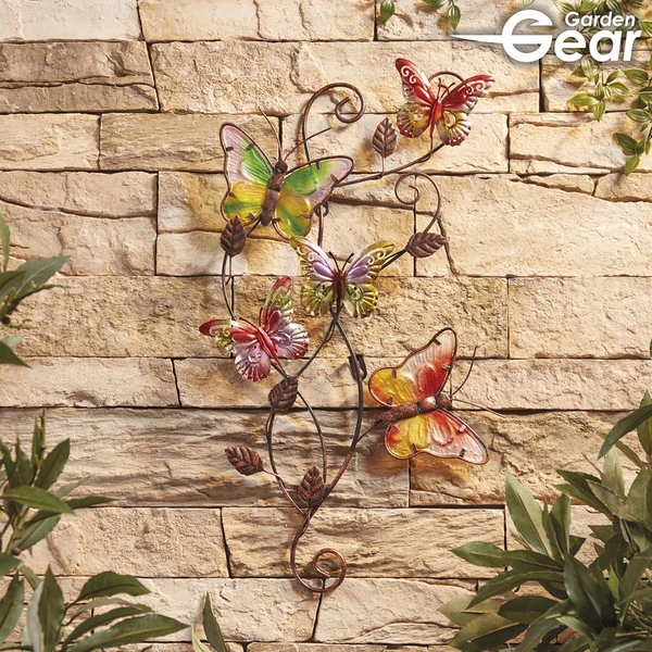 Garden Gear Metal and Glass Butterflies Wall Art